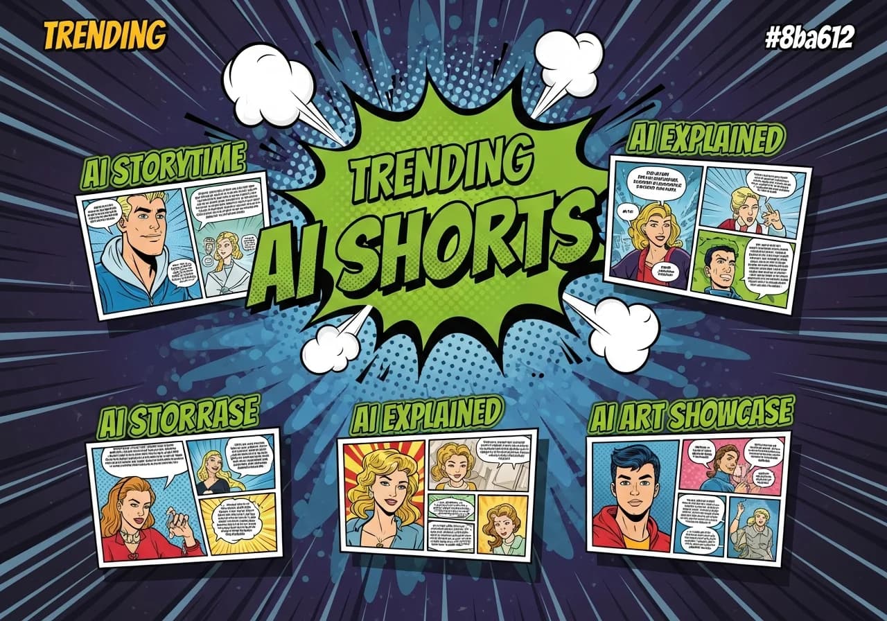 Cover Image for Infographic showing the 5 trending AI Shorts formats with templates and examples